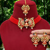 Red Color Meenakari Choker Necklace Set (MKN424RED)