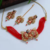 Red Color Meenakari Choker Necklace Set (MKN424RED)