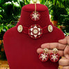 Maroon Color Meenakari Choker Necklace Set (MKN425MRN)