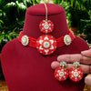 Red Color Meenakari Choker Necklace Set (MKN425RED)