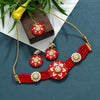 Red Color Meenakari Choker Necklace Set (MKN425RED)