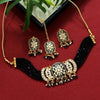Black Color Meenakari Choker Necklace Set (MKN426BLK)