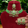 Parrot Green Color Meenakari Choker Necklace Set (MKN426PGRN)
