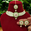 Parrot Green Color Meenakari Choker Necklace Set (MKN427PGRN)