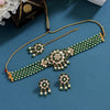 Green Color Meenakari Choker Necklace Set (MKN428GRN)
