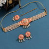 Peach Color Meenakari Choker Necklace Set (MKN428PCH)