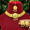 Yellow Color Meenakari Choker Necklace Set (MKN428YLW)