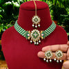 Green Color Meenakari Choker Necklace Set (MKN429GRN)