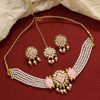 Pink Color Meenakari Choker Necklace Set (MKN429PNK)