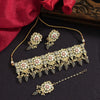 Grey Color Meenakari Choker Necklace Set (MKN430GRY)