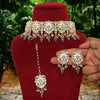 Grey Color Meenakari Choker Necklace Set (MKN430GRY)