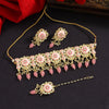 Pink Color Meenakari Choker Necklace Set (MKN430PNK)