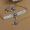 Blue Color Meenakari Choker Necklace Set (MKN431BLU)