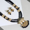 Black Color Kundan Meenakari Necklace Set (MKN435BLK)
