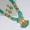 Rama Green Color Kundan Meenakari Necklace Set (MKN435RGRN)