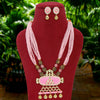 Pink Color Kundan Meenakari Necklace Set (MKN441PNK)