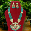 Rama Green Color Kundan Meenakari Necklace Set (MKN442RGRN)
