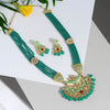 Rama Green Color Kundan Meenakari Necklace Set (MKN442RGRN)