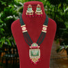 Green Color Kundan Meenakari Necklace Set (MKN443GRN)