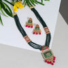 Green Color Kundan Meenakari Necklace Set (MKN443GRN)