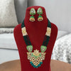 Green Color Kundan Meenakari Necklace Set (MKN444GRN)