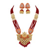 Maroon Color Kundan Meenakari Necklace Set (MKN444MRN)