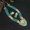 Rama Green Color Kundan Meenakari Necklace Set (MKN444RGRN)