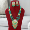 Rama Green Color Hand Painted Kundan Meenakari Necklace Set (MKN445RGRN)