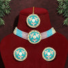 Firozi Color Choker Meenakari Necklace Set (MKN446FRZ)