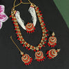 Red Color Long & Choker Meenakari Necklace Set (MKN447RED)