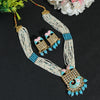 Firozi Color Long Meenakari Necklace Set (MKN448FRZ)