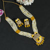 Yellow Color Long Meenakari Necklace Set (MKN448YLW)