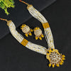 Yellow Color Long Meenakari Necklace Set (MKN449YLW)