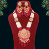 Rani Color Kundan Meenakari Long Necklace Set (MKN460RNI)