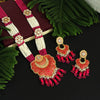Rani Color Kundan Meenakari Long Necklace Set (MKN460RNI)