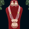 Pink Color Kundan Meenakari Long Necklace Set (MKN461PNK)