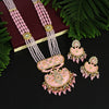 Pink Color Kundan Meenakari Long Necklace Set (MKN461PNK)