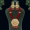 Maroon Color Kundan Meenakari Long Necklace Set (MKN462MRN)