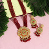 Maroon Color Kundan Meenakari Long Necklace Set (MKN462MRN)