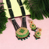 Green Color Kundan Meenakari Long Necklace Set (MKN464GRN)