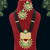 Green Color Kundan Meenakari Long Necklace Set (MKN465GRN)