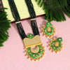 Green Color Kundan Meenakari Long Necklace Set (MKN465GRN)