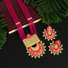 Rani Color Kundan Meenakari Long Necklace Set (MKN465RNI)