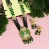 Green Color Kundan Meenakari Long Necklace Set (MKN466GRN)