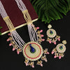 Pink Color Kundan Meenakari Necklace Set (MKN467PNK)