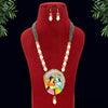 Multi Color Radha Krishna Hand Painted Meenakari Temple Necklace Set (MKN469MLT)