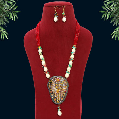 Multi Color Hand Painted Meenakari Necklace Set (MKN470MLT)