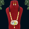 Multi Color Radha Krishna Hand Painted Meenakari Temple Necklace Set (MKN474MLT)