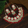 Red Color Kundan Meenakari Necklace Set (MKN482RED)