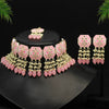 Pink Color Kundan Meenakari Choker Necklace Set (MKN483PNK)